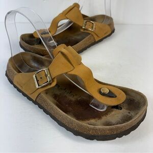 Betula by Birkenstock Gizeh Tan Suede Thong Sandals EU 38